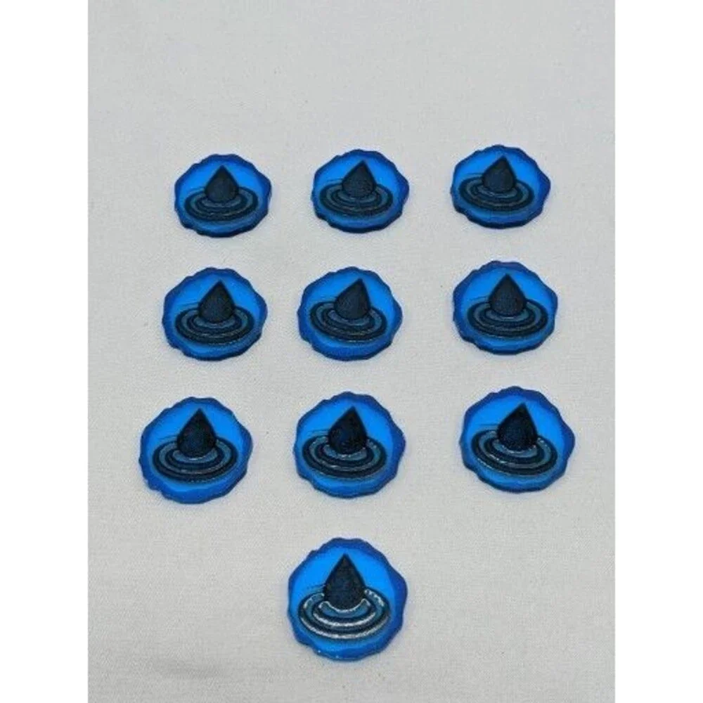 Lot Of (10) Spirit Island Acrylic Water Element Tokens